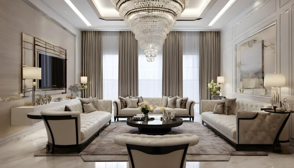 Modern living room interior design with stylish furniture, elegant lighting, and cozy décor ideas that impress every guest.